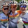 Thanks a lot to my girls @marianne_vos and @AnnavdBreggen for this nice but really hard ride ! 1,2 and 3 ! Strong team, but tomorrow new day in yellow for me ! #RaboLiv