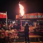 Taking it up against a fierce fire emitting dragon 
