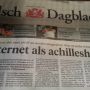 Toch goed dat we de krant hebben om ons te waarschuwen voor de gevaren van het internet.