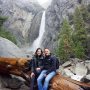 After hiking for five(!) hours to see the Upper Yosemite Falls we  made this lovely picture at the Lower Yosemite Falls 🏞