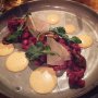Steak Tartare - Dertien style

Full disclosure: rundertartaar van de Limousin runderen van Freek Ampt, Stellendamse Garnalen, gefrituurd en als mayo, ingelegde rettich en raapstelen. Tartaar is aangemaakt met koolzaadolie, limoen en gerookt zeezout