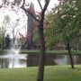Midden in de stad. 