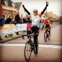 Long time since I could throw my arms in the air. In the last laps in front with the strongest rider in the race @emvandijk after we escaped from the early formed 5 women break. Photo: Natasja Koops - Dubbeld #OudVossemeer #critracing