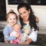 Hugging moment with my little friend and her dolls 🎀