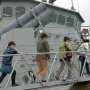 【FleetWeek 横須賀艦艇公開】ブリッジ前面にはハープーン発射機2基を装備