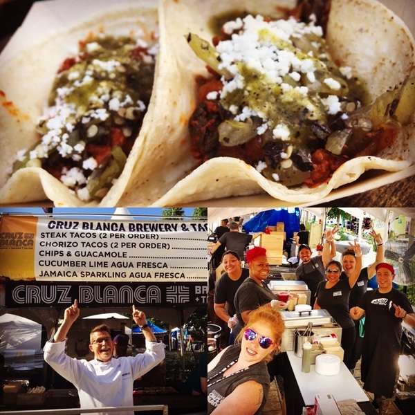 Gorgeous chorizo & steak tacos (handmade tortillas, salsa verde, güero chiles) at Taste of Randolph Fri-Sunday!