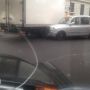 Cab v lorry Gordon St causing delays 15.53
