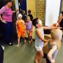 K. In de gymles. 
