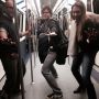 Train surfing. 