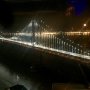 I'm with Leo Villareal who just switched on his beautiful Bay Lights permanently, as a fat orange moon rose. 