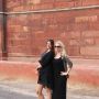 The Ms. & me in India.  There was a pretty building behind us, but the photographer must've been too distracted to capture ;-) 