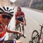 In Oman to acclimatize for @UCIDoha2016, but how hot is hot? Well, 40°C+ feels quite hot on a climb... #smile #drink #sweat